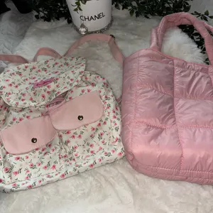 Pretty Feminine Cottagecore Floral Backpack & Puffer purse shoulder bag bundle thumbnail 1