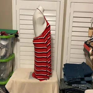 Mossimo Supply Co. Red and White Striped Backless Dress thumbnail 3