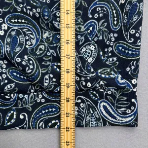 Ann Taylor Factory Womens Navy Blue Paisley Faux Wrap Top Size M 875502‎ FA23 thumbnail 4
