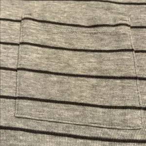 J. Jill women’s ribbed textured V neck tunic top gray patch pockets striped Sz L thumbnail 5