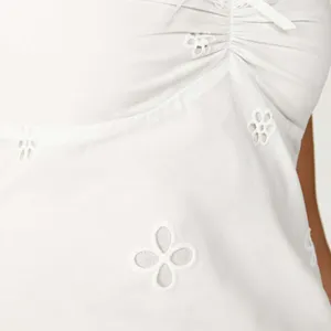 MESHKI Bronwyn Broderie Mini Dress - White - Size XXS thumbnail 5