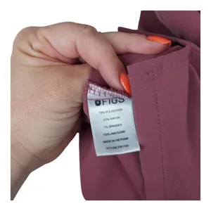 FIGS Technical Collection Casma V‎ Neck Scrub Top Womens Small Burgundy Stretch thumbnail 7