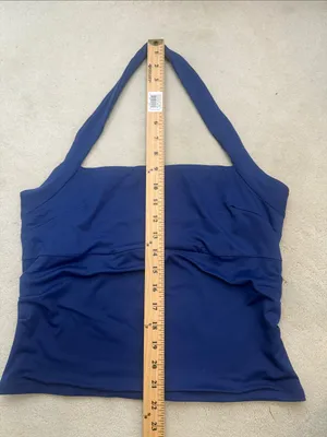 REORIA Blue Stretchy Cropped Halter Top Summer Sleeveless Y2K Size Large thumbnail 7