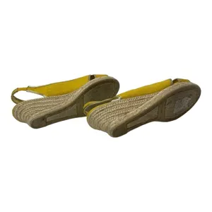 Talbots Lyndsay Yellow Canvas Peep Toe Sling‎ Back Espadrille Wedge Size 9.5 thumbnail 7