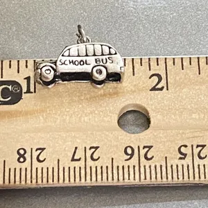Vintage 925 Sterling Silver 3D School Bus Charm thumbnail 3
