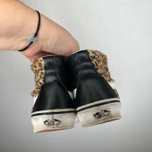 Vans Sk8-Hi Leopard Print Faux Calf Hair Black Leather High Top Sneakers 5.5 thumbnail 4