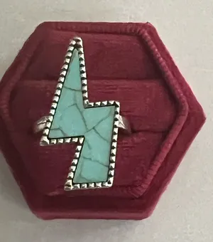 &merci Vintage Bohemian Design Faux Turquoise Statement Ring Size 7 NWT thumbnail 1