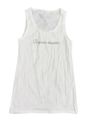 Regular Issuessss Basic Full Length Tank Top in White, Size S​​ White thumbnail 1