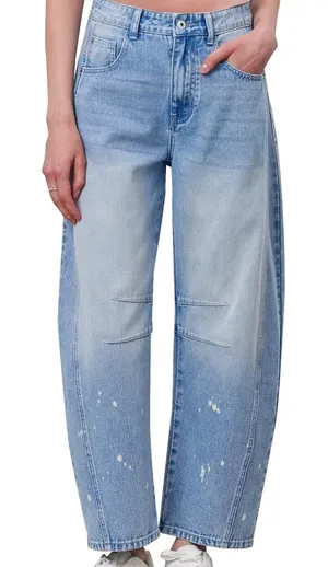 GREAIDEA Mid Rise Barrel Jeans for Women thumbnail 1