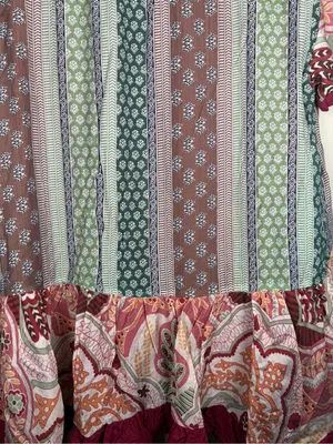 Boho Patchwork mixed floral print oversize SZ S ruffle mini dress by Blue Velvet thumbnail 8