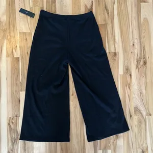 NWT Lulus Ribbed Cropped Flare Pant Black Medium thumbnail 9