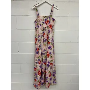 RTR Louna Sz S Floral Purple Red Tiered Sleeveless Resort Maxi Dress printed thumbnail 4