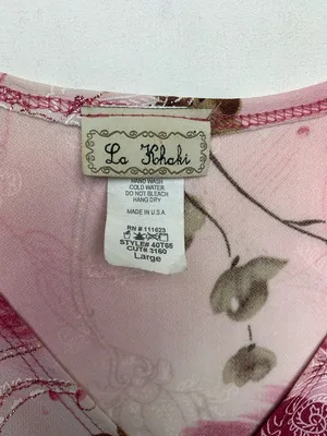 y2k la khaki size large Pink Floral Asymmetrical Women’s Top short sleeve fairy thumbnail 2