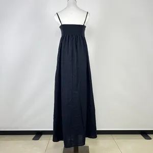 NWOT Farm Rio Linen Blend Black Sleeveless Maxi Dress Size L thumbnail 6