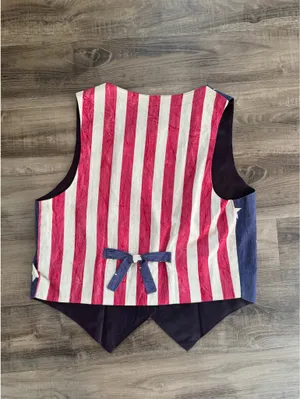 Vintage American flag vest with bow back thumbnail 2