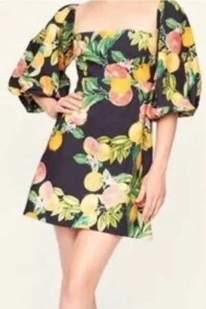 Cara Cara Floral Square Neck Citrus Mini Dress | XS thumbnail 1