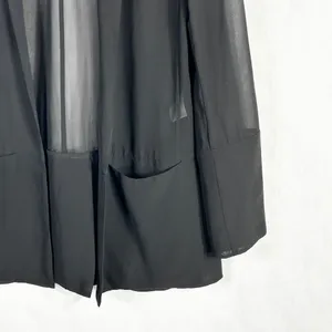 French Connection‎ Size 2 Blazer Jacket Shrug Semi Sheer Black Open Chiffon 1286 thumbnail 8