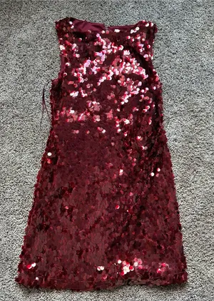 Wayf Burgundy Red Sequin Mini Dress thumbnail 1