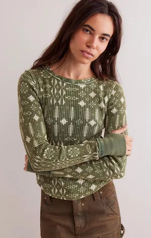 Free People NWOT We The Free Pretty Little Thermal - XS thumbnail 1