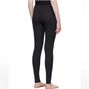 Skims M Stretch Cotton Rib‎ Leggings Black Soot Logo Waistband Loungewear NWT thumbnail 6