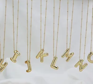 Bubble Balloon Letter J Initial Necklace Gold thumbnail 4