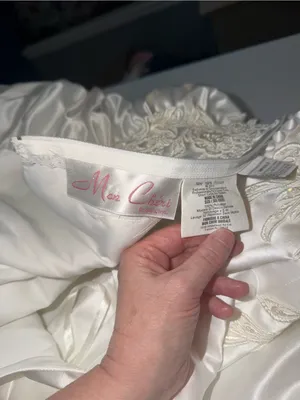Beautiful Vintage 90s Mon Cheri White Satin Wedding Gown thumbnail 6