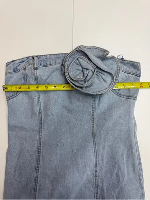 Steve Madden Light Blue Strapless Denim Dress size 8 thumbnail 5