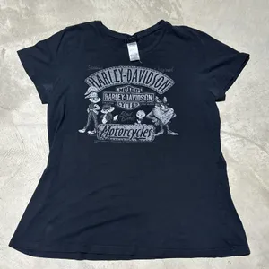 Harley Davidson Looney Tunes Rally Girls Womens SZ L Graphic Tee Shirt Black thumbnail 1
