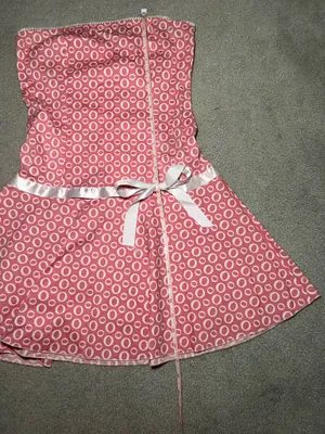 NWT Vintage 90s/Y2K Deadstock Strapless Pink and White Dress Size Medium thumbnail 4