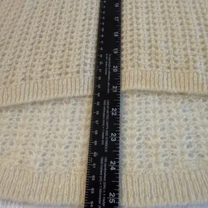 Abercrombie & Fitch Cream Open Knit V Neck Sweater Lightweight Preppy Capsule LG thumbnail 5