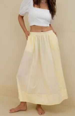 Aerie Yellow Striped The New Essential Skirt Size XL thumbnail 1