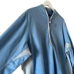 Lands’ End ¼ ZIP Fleece Blue Gray Long Sleeves Soft Cozy Unisex Jacket 3X #1308 thumbnail 12