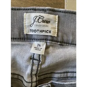 J.Crew Toothpick Skinny Jeans Womens Size 26 Grey Stretch Denim Mid Rise Pants thumbnail 7