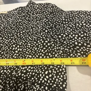 ODDY Babydoll Top Size Large 3/4 Sleeves Black & White Boho Peplum Tunic‎ Shirt thumbnail 7