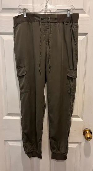 Harmony + Havoc Womens Olive Green Lyocell Cargo Jogger Pants XL Travel Vacation thumbnail 1