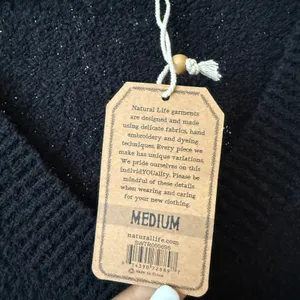 Natural Life Cotton Boho Relaxed Coastal Clean Knit Sweater Vest M Black NWT thumbnail 5