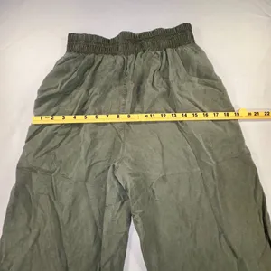 one 5 one - Army Green Gaucho Capri Pants Women's Size Medium Palazzo Cullotes thumbnail 6
