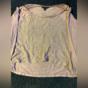 American Eagle pearl embellished pink crop top, size L thumbnail 4