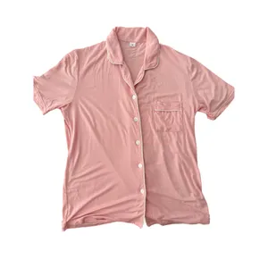 Women's Pink Pajama Lounge Set Medium Soft Button Front Sleepwear Shorts thumbnail 4