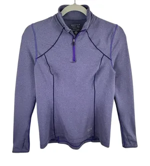 Mountain Hardwear Purple Mock Neck 1/4‎ Zip Athletic Pullover Zip Pocket Size S thumbnail 1