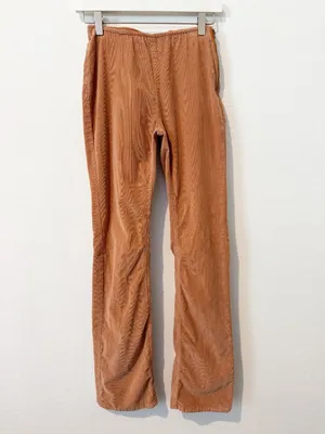 Free People We The Free Pants Size 27 Cognac Brown Corduroy‎ Slim Flare Western Forest Fairy thumbnail 4