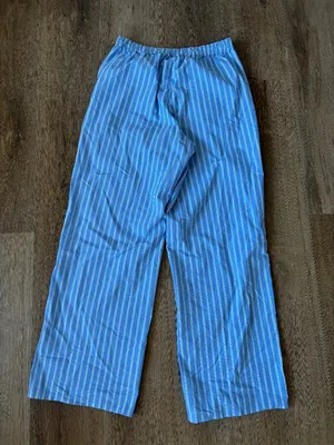 Hollister Blue and White Striped Pajama Pants - Size Small thumbnail 2