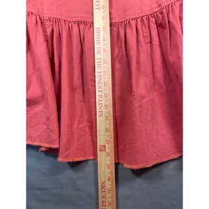 We The Free People Distressed Pink Western Peplum Snap Front Cotton Shacket SM thumbnail 7