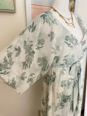 Baltic Born Kia Kimono Maxi Dress in Sage Floral XS thumbnail 5