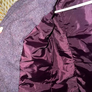Wool coat purple red blend blazer jacket size S thumbnail 6