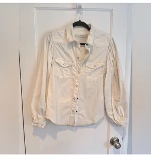 Free People With Live White Denim Buttondown thumbnail 3
