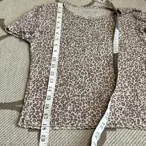 American Eagle Outfitters Soft & Sexy Rib Cheetah Print Ruffled trim Top thumbnail 8