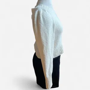 Anthropologie Maeve Cream Puff Sleeve Crew Neck Sweater thumbnail 3