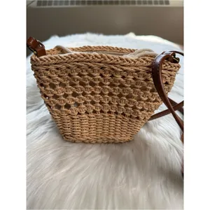 Zara Wicker Mini Lined Bucket Crossbody thumbnail 4