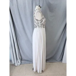 NWT Adrianna Papell Ivory Floral Beaded Sequin‎ Maxi Dress Size 6 Garden Party thumbnail 11